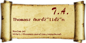 Thomasz Aurélián névjegykártya